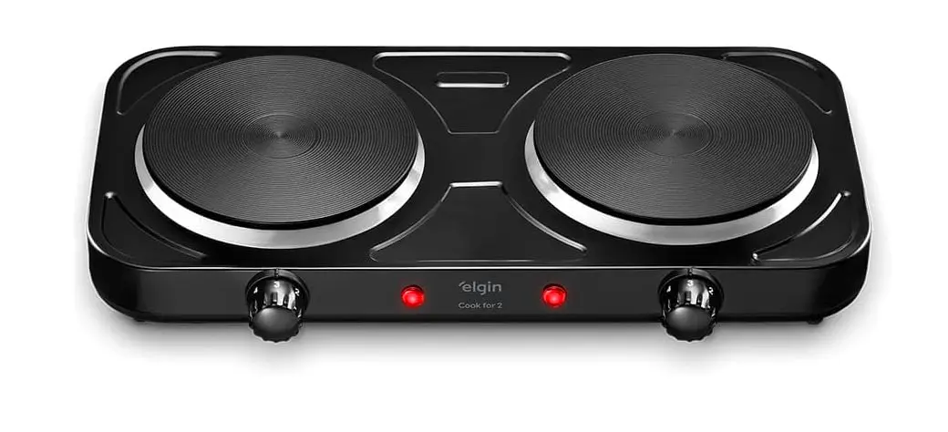 Fogão Elétrico Portátil Cooktop 2 Bocas Elgin 