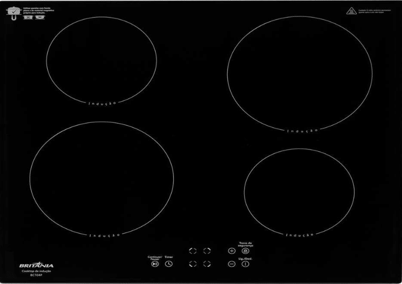 Cooktop de Indução Britânia 4 Queimadores Preto BCT04P