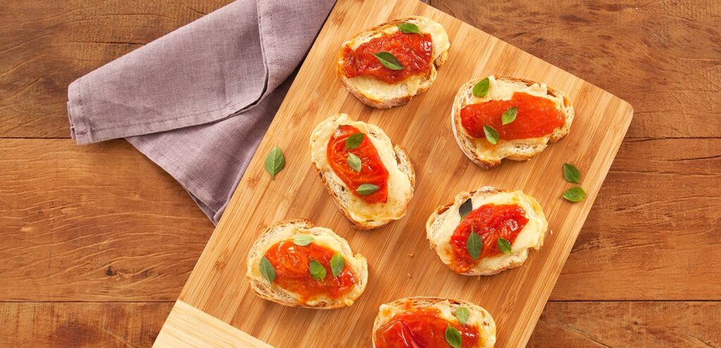 bruschetta de tomate e manjericao