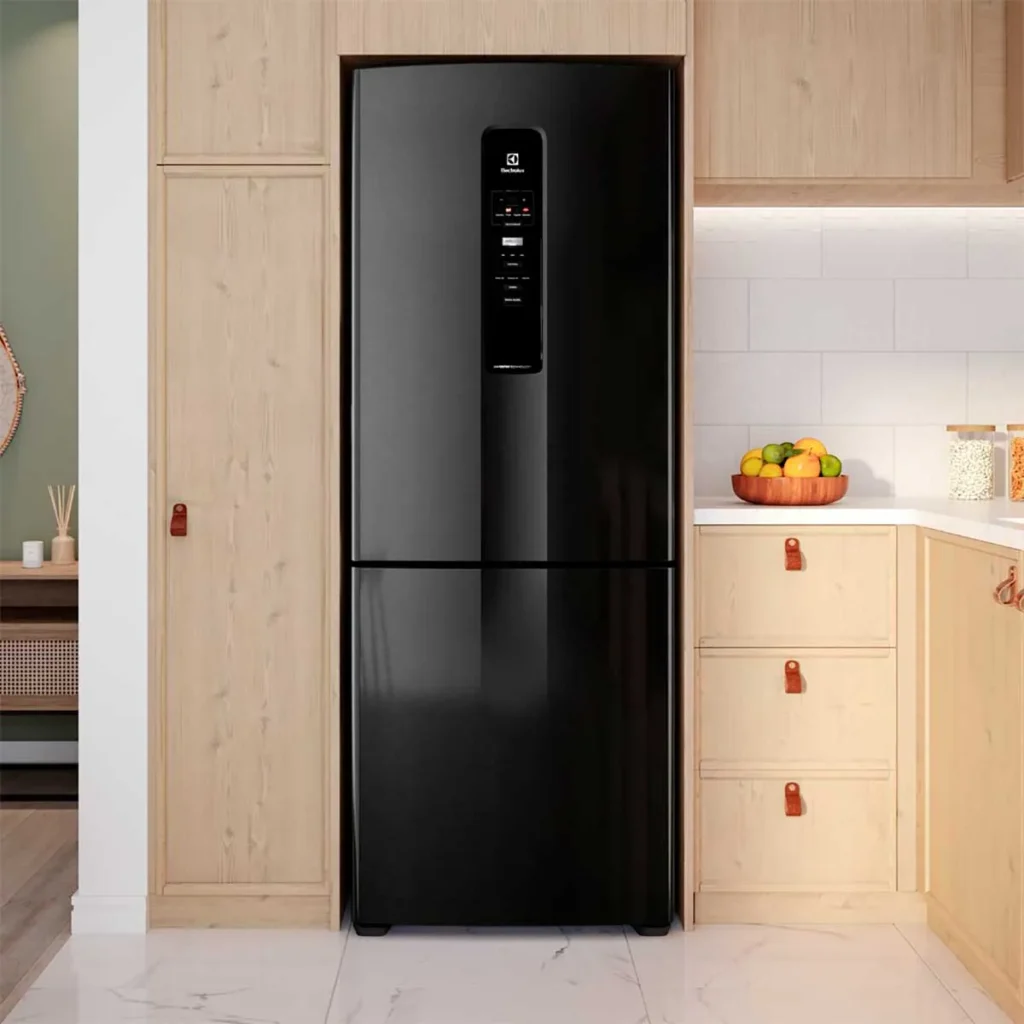 geladeira electrolux frost free 490l efficient com autosense inverse black inox look ib7b 127v 5